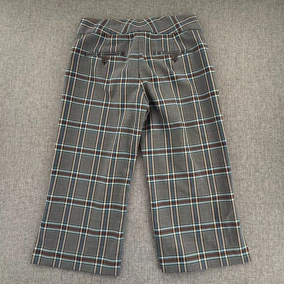 Express Design Studio Editor Capri Wide Pants Plaid Size 4 Flat Front. - Picture 10 of 13